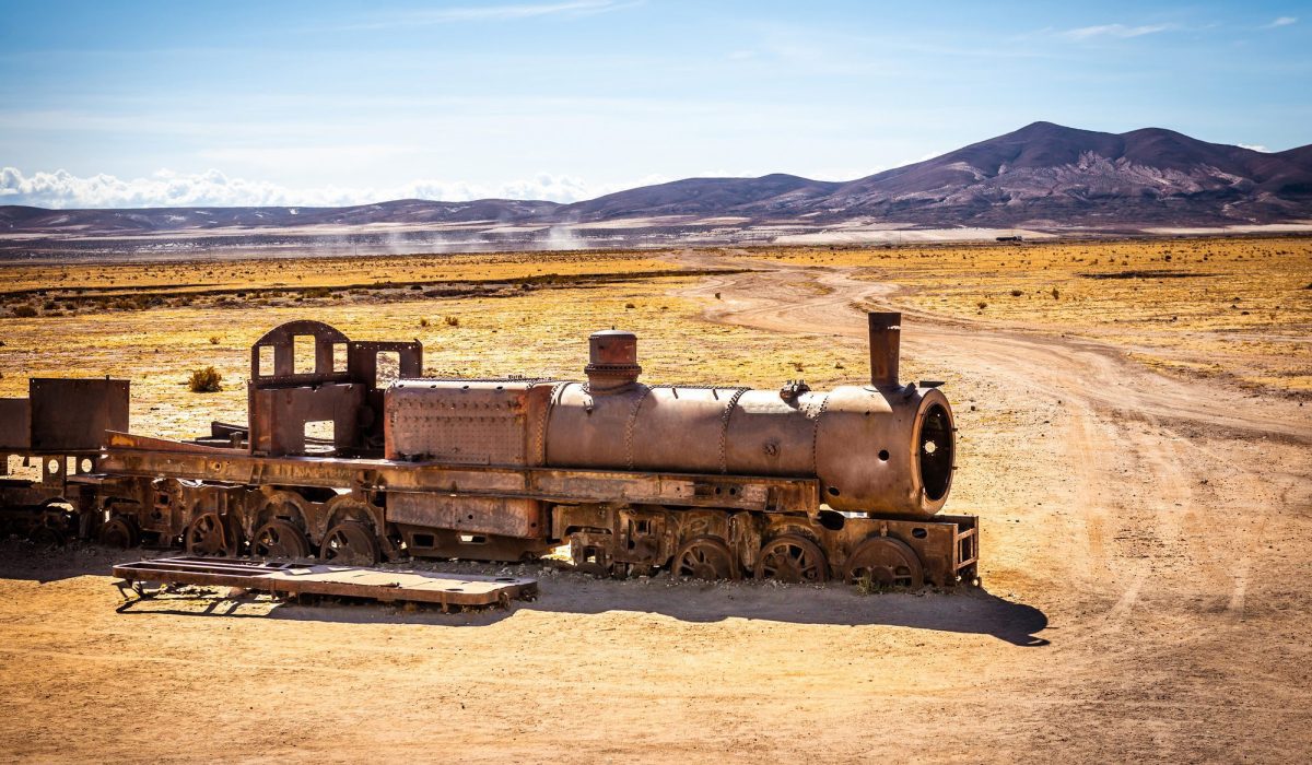 Great train graveyard, Uyuni, Bolivia